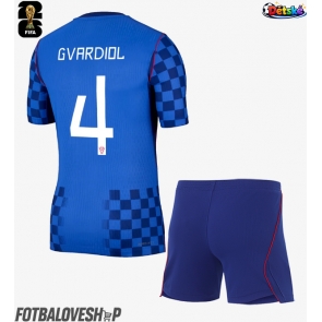 Chorvatsko Josko Gvardiol #4 Dětské Venkovní Dres MS 2026 Krátký Rukáv (+ trenýrky)