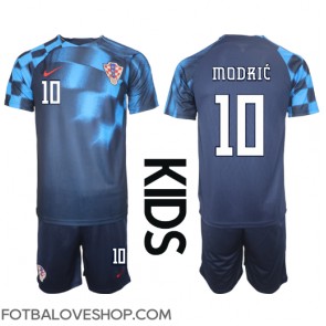 Chorvatsko Luka Modric #10 Dětské Venkovní Dres MS 2022 Krátký Rukáv (+ trenýrky)