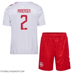 Dánsko Joachim Andersen #2 Dětské Venkovní Dres ME 2024 Krátký Rukáv (+ trenýrky)