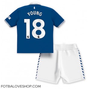 Everton Ashley Young #18 Dětské Domácí Dres 2023-24 Krátký Rukáv (+ trenýrky)