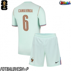 Francie Eduardo Camavinga #6 Dětské Venkovní Dres MS 2026 Krátký Rukáv (+ trenýrky)