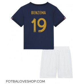 Francie Karim Benzema #19 Dětské Domácí Dres MS 2022 Krátký Rukáv (+ trenýrky)