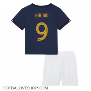 Francie Olivier Giroud #9 Dětské Domácí Dres MS 2022 Krátký Rukáv (+ trenýrky)