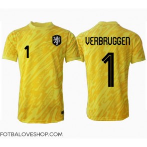 Holandsko Bart Verbruggen #1 Brankářské Venkovní Dres ME 2024 Krátký Rukáv