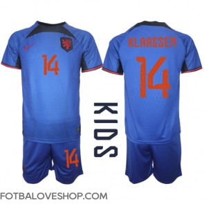 Holandsko Davy Klaassen #14 Dětské Venkovní Dres MS 2022 Krátký Rukáv (+ trenýrky)