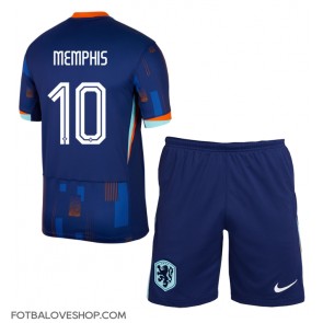 Holandsko Memphis Depay #10 Dětské Venkovní Dres ME 2024 Krátký Rukáv (+ trenýrky)