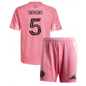 Inter Miami Sergio Busquets #5 Dětské Domácí Dres 2025-26 Krátký Rukáv (+ trenýrky)