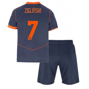 Inter Milan Piotr Zielinski #7 Dětské Alternativní Dres 2025-26 Krátký Rukáv (+ trenýrky)