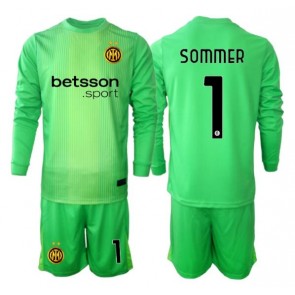 Inter Milan Yann Sommer #1 Brankářské Dětské Alternativní Dres 2025-26 Dlouhý Rukáv (+ trenýrky)