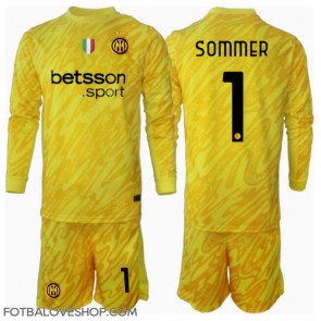 Inter Milan Yann Sommer #1 Brankářské Dětské Venkovní Dres 2024-25 Dlouhý Rukáv (+ trenýrky)