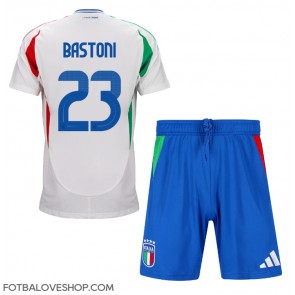 Itálie Alessandro Bastoni #23 Dětské Venkovní Dres ME 2024 Krátký Rukáv (+ trenýrky)