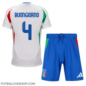 Itálie Alessandro Buongiorno #4 Dětské Venkovní Dres ME 2024 Krátký Rukáv (+ trenýrky)