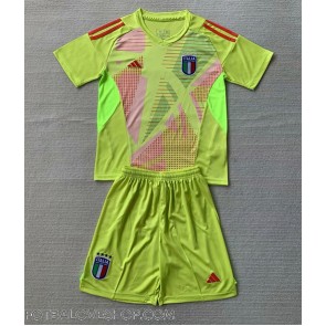 Itálie Brankářské Dětské Domácí Dres ME 2024 Krátký Rukáv (+ trenýrky)