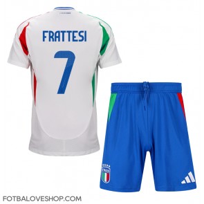 Itálie Davide Frattesi #7 Dětské Venkovní Dres ME 2024 Krátký Rukáv (+ trenýrky)