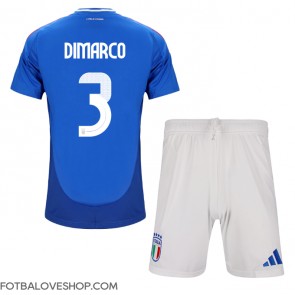 Itálie Federico Dimarco #3 Dětské Domácí Dres ME 2024 Krátký Rukáv (+ trenýrky)