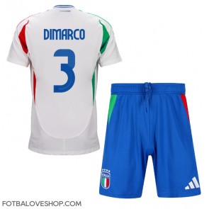 Itálie Federico Dimarco #3 Dětské Venkovní Dres ME 2024 Krátký Rukáv (+ trenýrky)