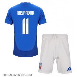 Itálie Giacomo Raspadori #11 Dětské Domácí Dres ME 2024 Krátký Rukáv (+ trenýrky)