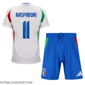 Itálie Giacomo Raspadori #11 Dětské Venkovní Dres ME 2024 Krátký Rukáv (+ trenýrky)