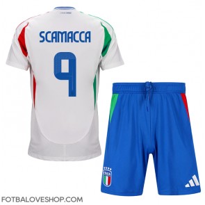Itálie Gianluca Scamacca #9 Dětské Venkovní Dres ME 2024 Krátký Rukáv (+ trenýrky)