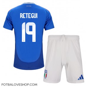 Itálie Mateo Retegui #19 Dětské Domácí Dres ME 2024 Krátký Rukáv (+ trenýrky)