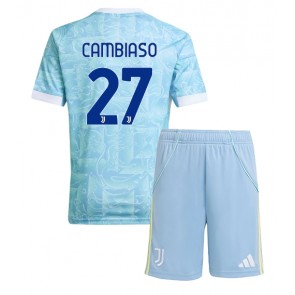Juventus Andrea Cambiaso #27 Dětské Venkovní Dres 2025-26 Krátký Rukáv (+ trenýrky)