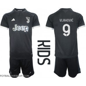 Juventus Dusan Vlahovic #9 Dětské Alternativní Dres 2023-24 Krátký Rukáv (+ trenýrky)
