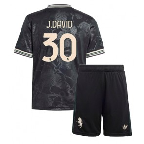 Juventus Jonathan David #30 Dětské Alternativní Dres 2025-26 Krátký Rukáv (+ trenýrky)