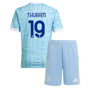 Juventus Khephren Thuram #19 Dětské Venkovní Dres 2025-26 Krátký Rukáv (+ trenýrky)