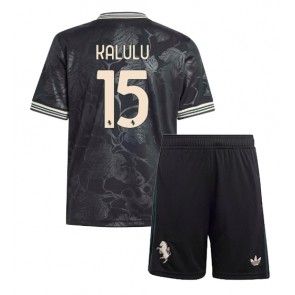 Juventus Pierre Kalulu #15 Dětské Alternativní Dres 2025-26 Krátký Rukáv (+ trenýrky)