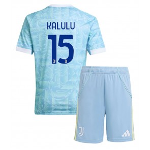 Juventus Pierre Kalulu #15 Dětské Venkovní Dres 2025-26 Krátký Rukáv (+ trenýrky)