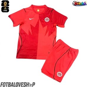 Kanada Dětské Domácí Dres MS 2026 Krátký Rukáv (+ trenýrky)