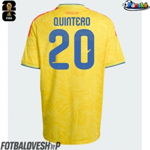 Kolumbie Juan Fernando Quintero #20 Domácí Dres MS 2026 Krátký Rukáv