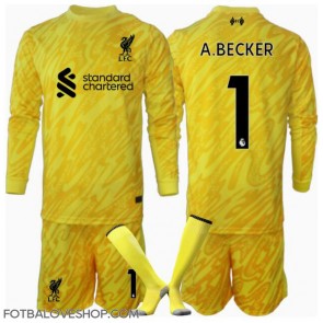 Liverpool Alisson Becker #1 Brankářské Dětské Alternativní Dres 2024-25 Dlouhý Rukáv (+ trenýrky)