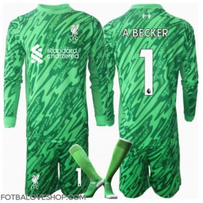 Liverpool Alisson Becker #1 Brankářské Dětské Venkovní Dres 2024-25 Dlouhý Rukáv (+ trenýrky)
