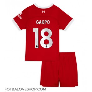 Liverpool Cody Gakpo #18 Dětské Domácí Dres 2023-24 Krátký Rukáv (+ trenýrky)