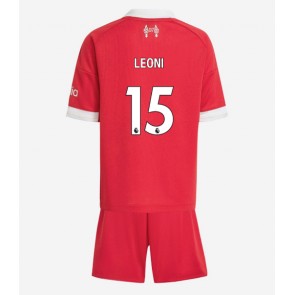 Liverpool Giovanni Leoni #15 Dětské Domácí Dres 2025-26 Krátký Rukáv (+ trenýrky)