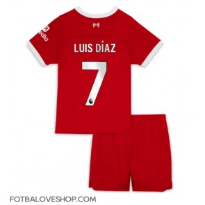 Liverpool Luis Diaz #7 Dětské Domácí Dres 2023-24 Krátký Rukáv (+ trenýrky)