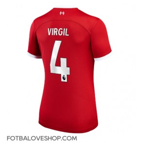 Liverpool Virgil van Dijk #4 Dámské Domácí Dres 2023-24 Krátký Rukáv