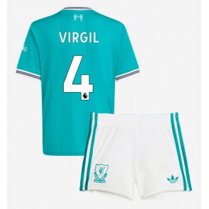 Liverpool Virgil van Dijk #4 Dětské Alternativní Dres 2025-26 Krátký Rukáv (+ trenýrky)