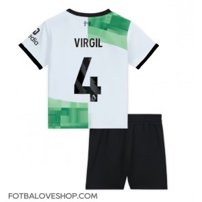 Liverpool Virgil van Dijk #4 Dětské Venkovní Dres 2023-24 Krátký Rukáv (+ trenýrky)