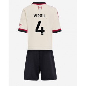 Liverpool Virgil van Dijk #4 Dětské Venkovní Dres 2025-26 Krátký Rukáv (+ trenýrky)