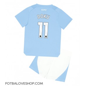 Manchester City Jeremy Doku #11 Dětské Domácí Dres 2023-24 Krátký Rukáv (+ trenýrky)