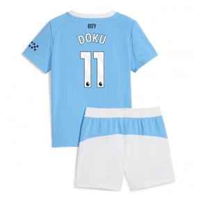 Manchester City Jeremy Doku #11 Dětské Domácí Dres 2025-26 Krátký Rukáv (+ trenýrky)