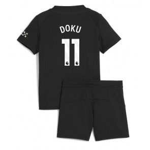 Manchester City Jeremy Doku #11 Dětské Venkovní Dres 2025-26 Krátký Rukáv (+ trenýrky)