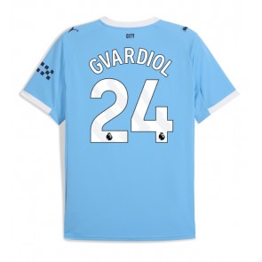 Manchester City Josko Gvardiol #24 Domácí Dres 2025-26 Krátký Rukáv
