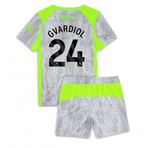 Manchester City Josko Gvardiol #24 Dětské Alternativní Dres 2025-26 Krátký Rukáv (+ trenýrky)