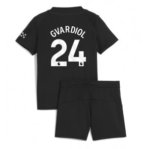 Manchester City Josko Gvardiol #24 Dětské Venkovní Dres 2025-26 Krátký Rukáv (+ trenýrky)