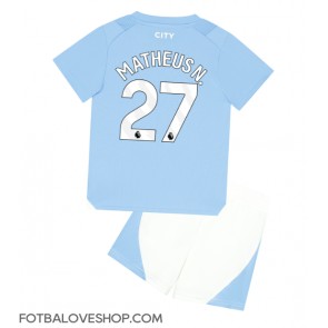 Manchester City Matheus Nunes #27 Dětské Domácí Dres 2023-24 Krátký Rukáv (+ trenýrky)