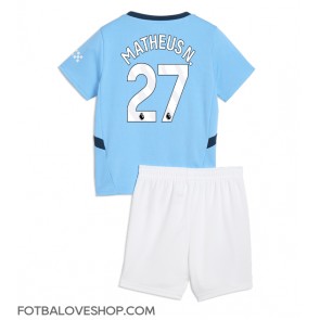Manchester City Matheus Nunes #27 Dětské Domácí Dres 2024-25 Krátký Rukáv (+ trenýrky)