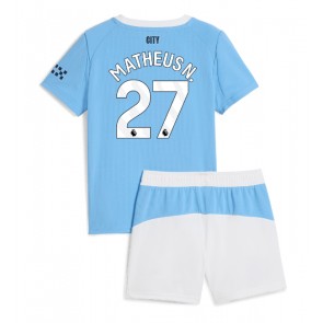 Manchester City Matheus Nunes #27 Dětské Domácí Dres 2025-26 Krátký Rukáv (+ trenýrky)